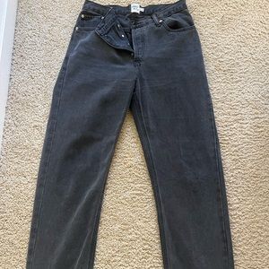 Princess Polly Asymmetrical Black Denim Jeans. Size 6